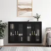 Image de vidaXL Armoires murales 2 pcs noir bois d'ingénierie3197922