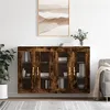 Image de vidaXL Armoires murales 2 pcs chêne fumé bois d'ingénierie