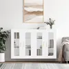 Image de vidaXL Armoires murales 2 pcs blanc bois d'ingénierie3197929