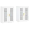 Image de vidaXL Armoires murales 2 pcs blanc bois d'ingÃ©nierie