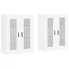 Image de vidaXL Armoires murales 2 pcs blanc bois d'ingÃ©nierie