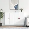 Image de vidaXL Armoires murales 2 pcs blanc bois d'ingénierie