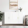 Image de vidaXL Armoires murales 2 pcs blanc bois d'ingénierie