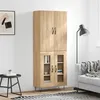 Image de vidaXL Buffet haut Chêne sonoma 69,5x34x180 cm Bois d'ingénierie
