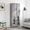 Image de vidaXL Buffet haut Sonoma gris 69,5x34x180 cm Bois d'ingÃ©nierie