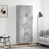 Image de vidaXL Buffet haut Gris béton 69,5x34x180 cm Bois d'ingénierie
