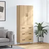 Image de vidaXL Buffet haut Chêne sonoma 69,5x34x180 cm Bois d'ingénierie