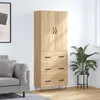 Image de Vidaxl Buffet Haut ChÃªne Sonoma 69,5x34x180 Cm Bois D'ingÃ©nierie
