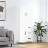 Image de vidaXL Buffet haut Blanc 69,5x34x180 cm Bois d'ingénierie