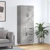 Image de vidaXL Buffet haut Gris béton 69,5x34x180 cm Bois d'ingénierie3198109