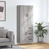Image de vidaXL Buffet haut Sonoma gris 69,5x34x180 cm Bois d'ingénierie