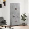 Image de vidaXL Buffet haut Gris béton 69,5x34x180 cm Bois d'ingénierie3198125