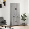 Image de vidaXL Buffet haut Sonoma gris 69,5x34x180 cm Bois d'ingénierie