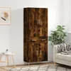 Image de vidaXL Buffet haut Chêne fumé 69,5x34x180 cm Bois d'ingénierie