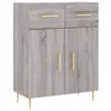 Image de vidaXL Buffet haut Sonoma gris 69,5x34x180 cm Bois d'ingÃ©nierie