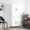 Image de vidaXL Buffet haut Blanc 69,5x34x180 cm Bois d'ingénierie