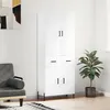 Image de vidaXL Buffet haut Blanc 69,5x34x180 cm Bois d'ingénierie