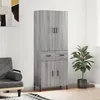 Image de vidaXL Buffet haut Sonoma gris 69,5x34x180 cm Bois d'ingénierie3198159