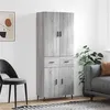 Image de vidaXL Buffet haut Sonoma gris 69,5x34x180 cm Bois d'ingénierie