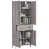 Image de vidaXL Buffet haut Sonoma gris 69,5x34x180 cm Bois d'ingÃ©nierie