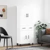 Image de vidaXL Buffet haut Blanc 69,5x34x180 cm Bois d'ingénierie