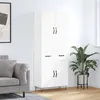 Image de vidaXL Buffet haut Blanc 69,5x34x180 cm Bois d'ingénierie