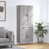 Image de vidaXL Buffet haut Sonoma gris 69,5x34x180 cm Bois d'ingénierie