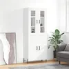 Image de vidaXL Buffet haut Blanc 69,5x34x180 cm Bois d'ingénierie