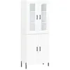 Image de vidaXL Buffet haut Blanc 69,5x34x180 cm Bois d'ingÃ©nierie