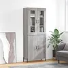 Image de vidaXL Buffet haut Sonoma gris 69,5x34x180 cm Bois d'ingénierie