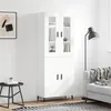 Image de vidaXL Buffet haut Blanc 69,5x34x180 cm Bois d'ingénierie