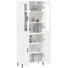 Image de vidaXL Buffet haut Blanc 69,5x34x180 cm Bois d'ingÃ©nierie