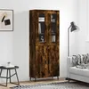 Image de vidaXL Buffet haut Chêne fumé 69,5x34x180 cm Bois d'ingénierie