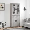 Image de vidaXL Buffet haut Sonoma gris 69,5x34x180 cm Bois d'ingénierie