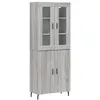 Image de vidaXL Buffet haut Sonoma gris 69,5x34x180 cm Bois d'ingÃ©nierie