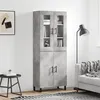 Image de vidaXL Buffet haut Gris béton 69,5x34x180 cm Bois d'ingénierie