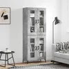 Image de vidaXL Buffet haut Gris béton 69,5x34x180 cm Bois d'ingénierie3198277