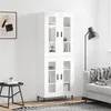 Image de vidaXL Buffet haut Blanc 69,5x34x180 cm Bois d'ingénierie3198289
