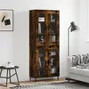 Image de vidaXL Buffet haut Chêne fumé 69,5x34x180 cm Bois d'ingénierie