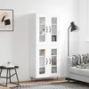 Image de vidaXL Buffet haut Blanc 69,5x34x180 cm Bois d'ingÃ©nierie