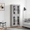 Image de vidaXL Buffet haut Sonoma gris 69,5x34x180 cm Bois d'ingénierie
