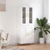 Image de vidaXL Buffet haut Blanc 69,5x34x180 cm Bois d'ingénierie3198321