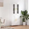 Image de vidaXL Buffet haut Blanc 69,5x34x180 cm Bois d'ingénierie3198329
