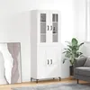 Image de vidaXL Buffet haut Blanc 69,5x34x180 cm Bois d'ingénierie3198337
