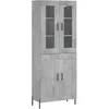 Image de vidaXL Buffet haut Gris bÃ©ton 69,5x34x180 cm Bois d'ingÃ©nierie