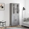 Image de vidaXL Buffet haut Sonoma gris 69,5x34x180 cm Bois d'ingénierie