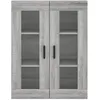 Image de vidaXL Buffet haut Sonoma gris 69,5x34x180 cm Bois d'ingÃ©nierie