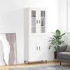 Image de vidaXL Buffet haut Blanc 69,5x34x180 cm Bois d'ingénierie
