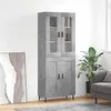 Image de vidaXL Buffet haut Gris béton 69,5x34x180 cm Bois d'ingénierie