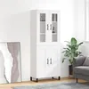 Image de vidaXL Buffet haut Blanc 69,5x34x180 cm Bois d'ingénierie
